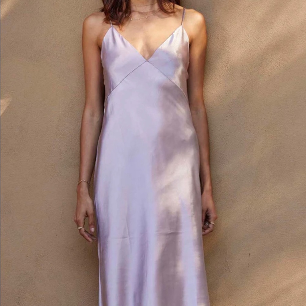 Grace Loves Lace Silky Satin Midi Dusk (Size S)